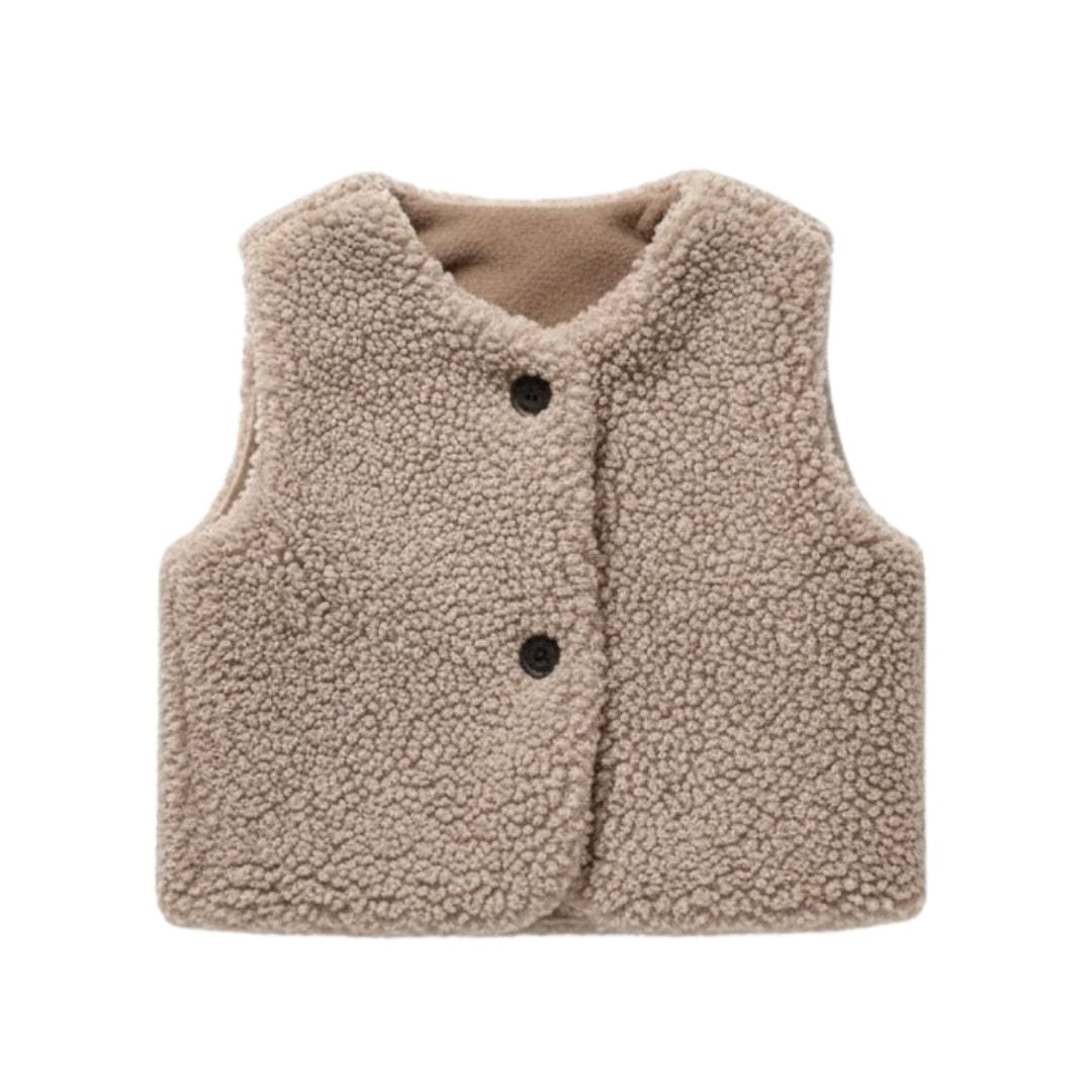 Boys, Girls Jacket – Autumn Winter Baby Lamb Wool Plus Velvet Waistcoat Girls Boys Plush Vest Single Breasted V Neck Child Warm Fashion Warm Coat | Baby London® Premium Baby Clothing