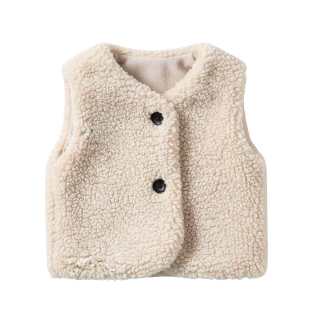 Boys, Girls Jacket – Autumn Winter Baby Lamb Wool Plus Velvet Waistcoat Girls Boys Plush Vest Single Breasted V Neck Child Warm Fashion Warm Coat | Baby London® Premium Baby Clothing