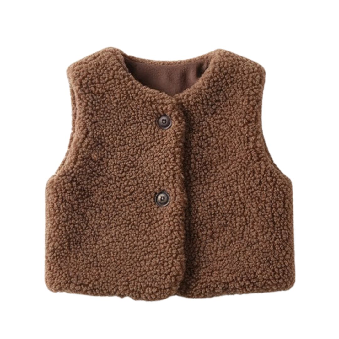 Boys, Girls Jacket – Autumn Winter Baby Lamb Wool Plus Velvet Waistcoat Girls Boys Plush Vest Single Breasted V Neck Child Warm Fashion Warm Coat | Baby London® Premium Baby Clothing