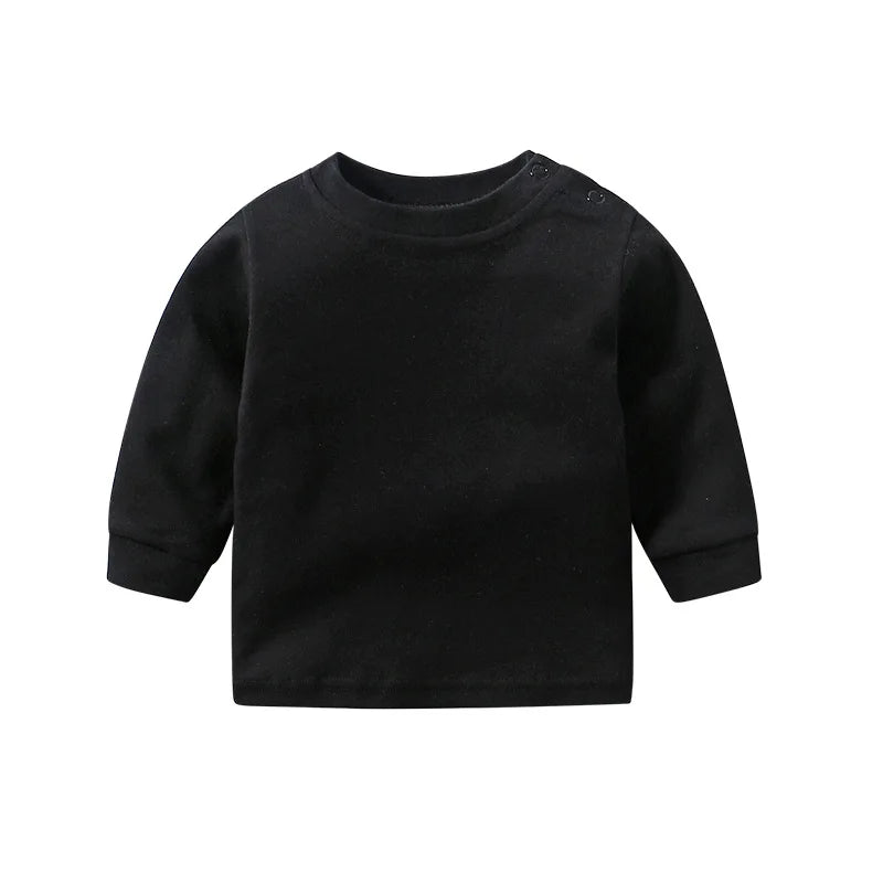 Boys, Girls Shirt – Baby Boys Girls T Shirt Round Neck Cotton Tees Long Sleeves Solid Color Tops 0 24 Months Spring Autumn Newborn Baby Clothing | Baby London® Premium Baby Clothing